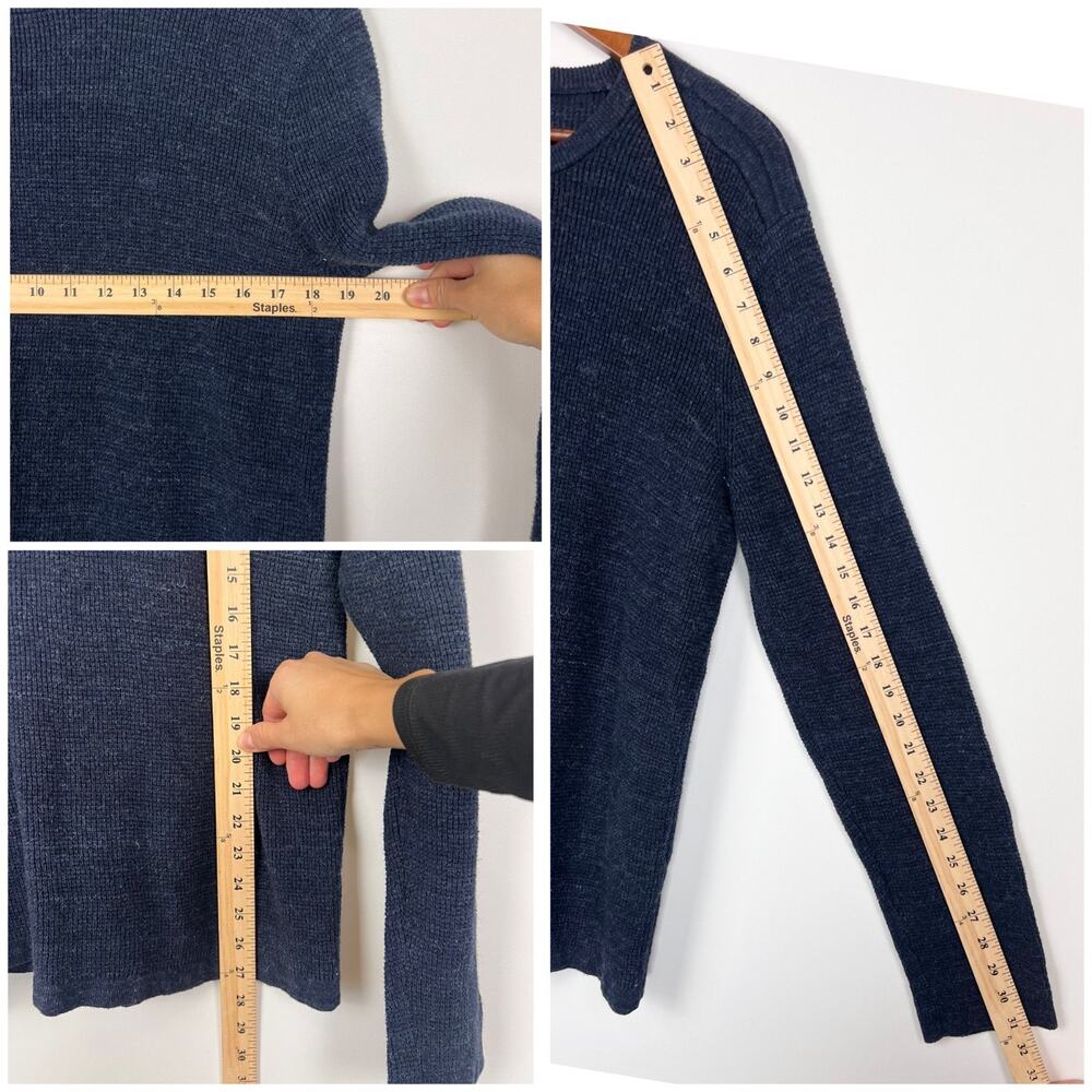 Michael Kors Navy Blue Crewneck Knit Sweater Long Sleeve Mens size L - Picture 6 of 7